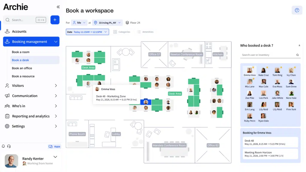1. Archie: Best hybrid office scheduling software